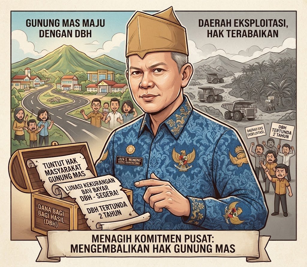 DESAKAN FISKAL di Bumi Habangkalan Penyang Hinje Simpei : Pemkab Gunung Mas Tagih Komitmen Pusat Terkait Hak DBH
