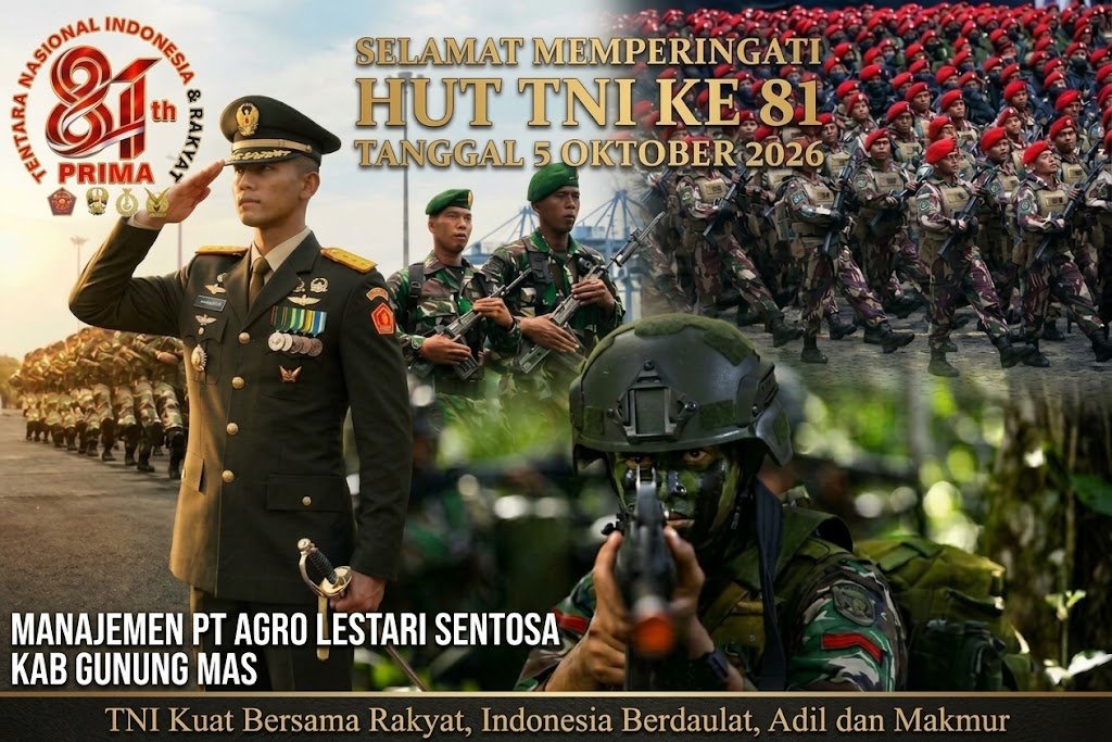 Apresiasi Pengabdian Prajurit, Manajemen PT ALS Gunung Mas Sampaikan Selamat HUT Ke-81 TNI
