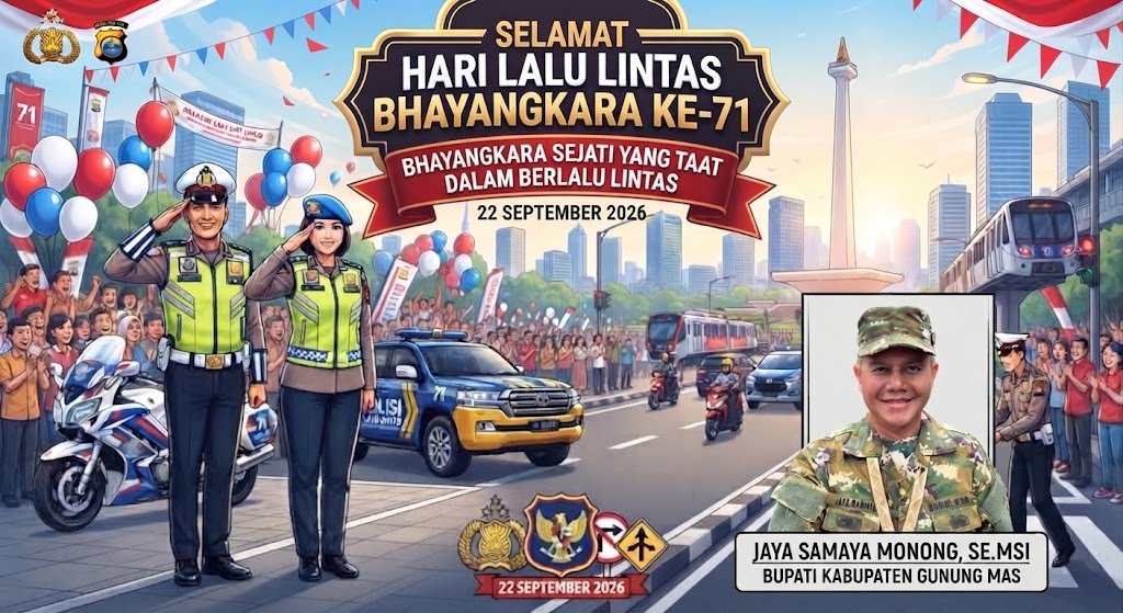 Bupati Gunung Mas Ucapkan Selamat HUT Lalu Lintas Bhayangkara ke-71: Dorong Edukasi Humanis dan Tertib Berkendara