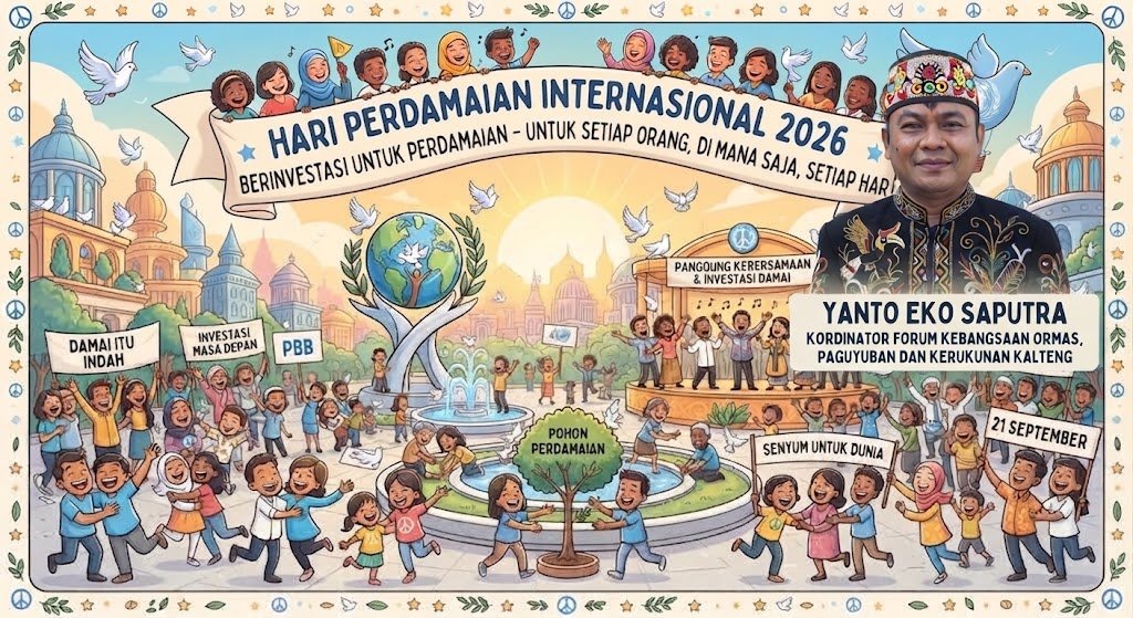 Merawat Damai dari Bumi Tambun Bungai : Kordinator Forum Kebangsaan Ormas,Paguyuban Dan Kerukunan Kalteng, Yanto Eko Saputra Serukan " Berinvestasi untuk Perdamaian " di Peringatan Hari Perdamaian Dunia 2026