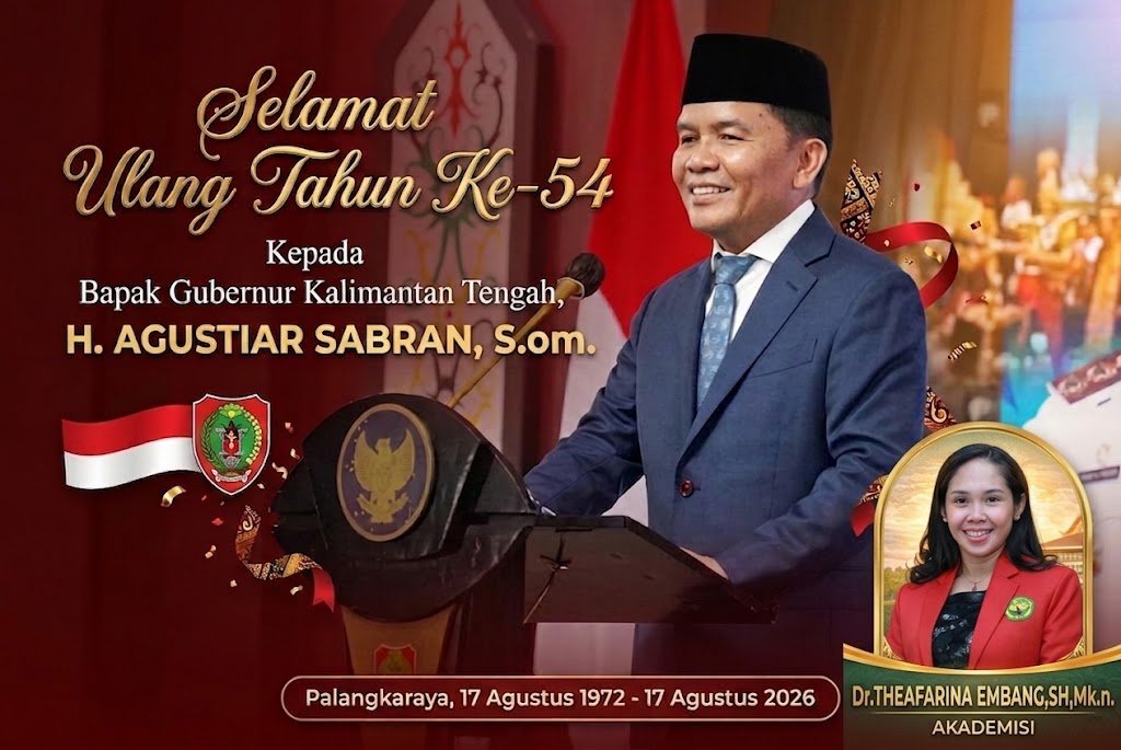 Dr. Theafarina Embang Sampaikan Ucapan Selamat Ulang Tahun ke-54 untuk Gubernur Kalteng H. Agustiar Sabran