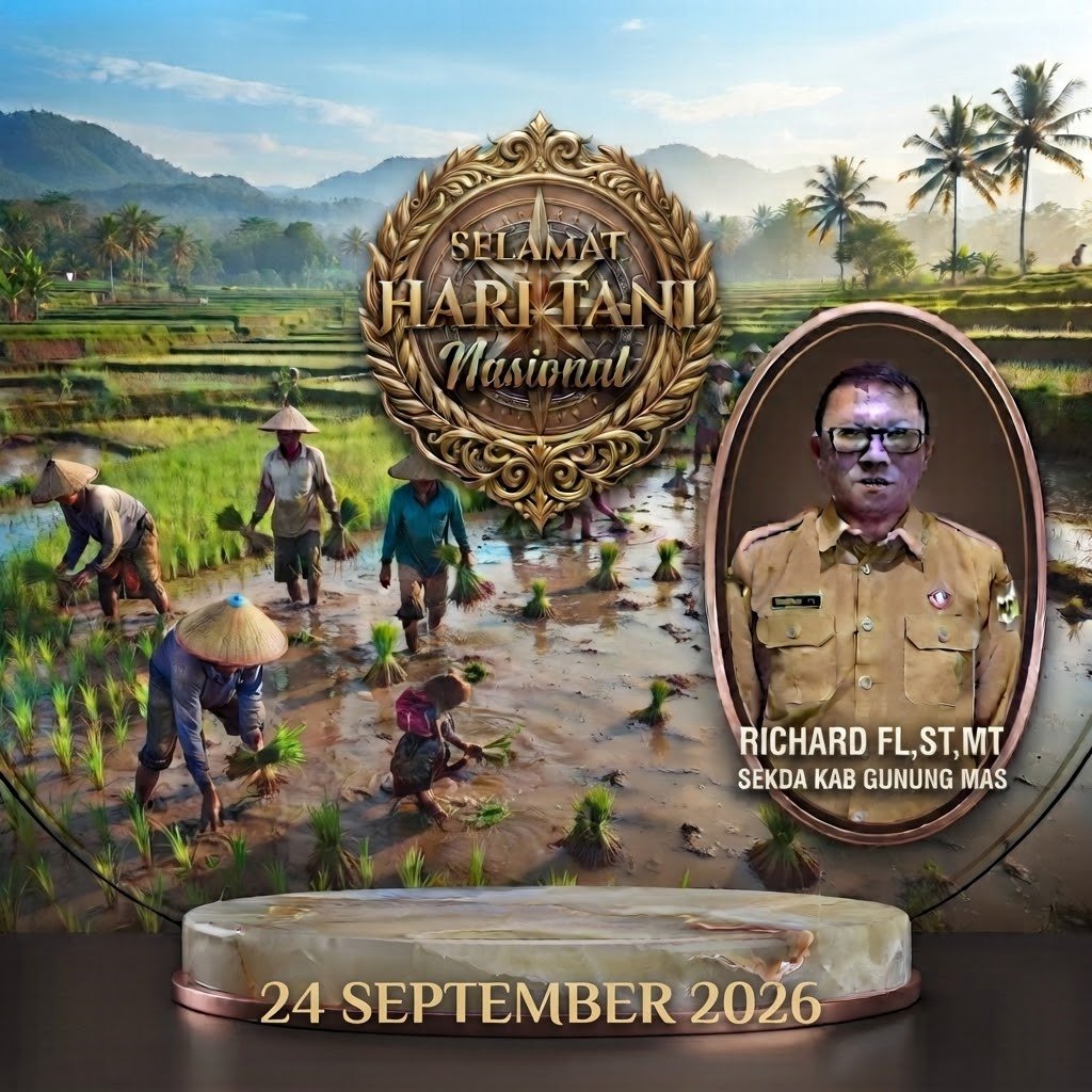 Sekretaris Daerah Kabupaten Gunung Mas Bersama Jajaran Sampaikan Ucapan Selamat Hari Tani Nasional 2026: Dukung Penuh Petani dan Swasembada Pangan Menuju Indonesia Maju